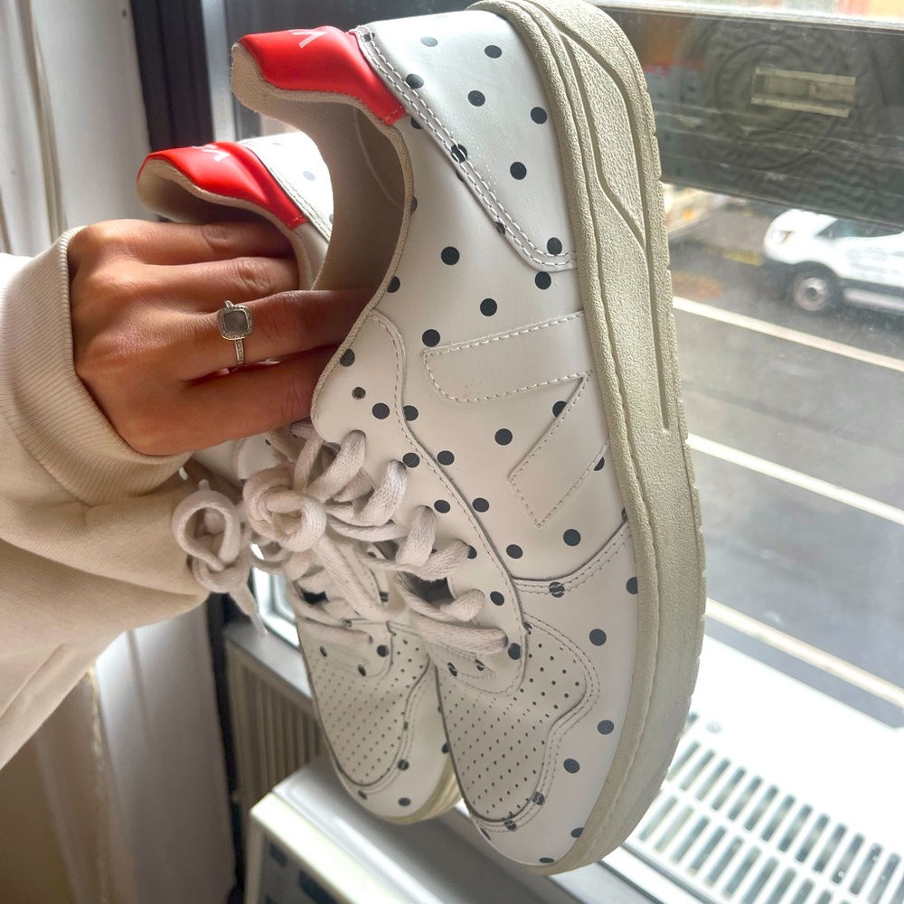 Veja x Madewell Polka Dot White/ Red Sneakers